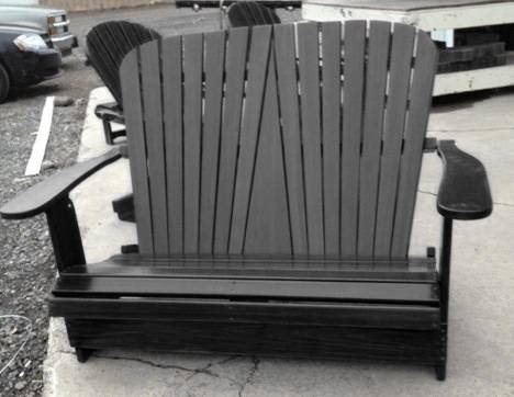 Poly Luxe Recycled Plastic Folding Royal Loveseat Adirondack Chair