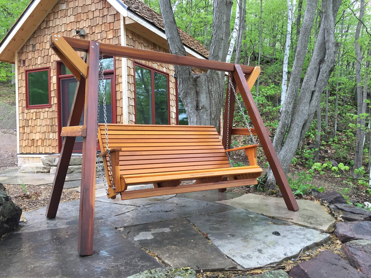 Wooden Family Porch Swing with Frame - Main Image