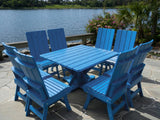 Poly-Luxe Modern Dining Set for 8 with Pedestal Table