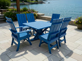 Poly-Luxe Modern Dining Set for 6 with Pedestal Table