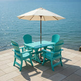 Poly-Luxe Dining Set for 4 with 4' Trestle Table