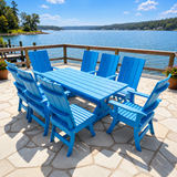 Poly-Luxe Modern Dining Set for 8 with 6' Table