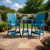 Poly-Luxe Bar Height Bistro Set for 2 with 30" Pedestal Table