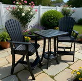 Poly-Luxe Bar Height Bistro Set for 2 with 30" Pedestal Table