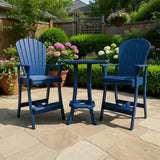 Poly-Luxe Bar Height Bistro Set for 2 with 30" Pedestal Table