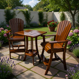 Wooden Bar Height Bistro Set for 2 with 30" Pedestal Table