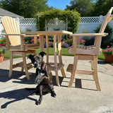 Wooden Bar Height Bistro Set for 2 with 30" Pedestal Table