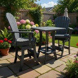 Poly-Luxe Bar Height Bistro Set for 2 with 30" Pedestal Table