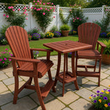 Wooden Bar Height Bistro Set for 2 with 30" Pedestal Table