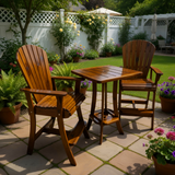 Wooden Bar Height Bistro Set for 2 with 30" Pedestal Table