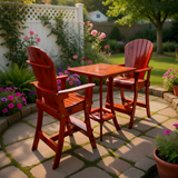 Wooden Bar Height Bistro Set for 2 with 30" Pedestal Table