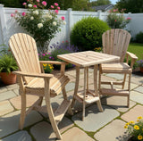 Wooden Bar Height Bistro Set for 2 with 30" Pedestal Table