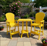 Poly-Luxe Bar Height Bistro Set for 2 with 30" Pedestal Table
