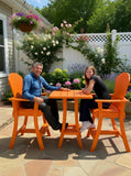 Poly-Luxe Bar Height Bistro Set for 2 with 30" Pedestal Table