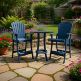 Poly-Luxe Bar Height Bistro Set for 2 with 30" Pedestal Table