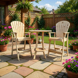 Wooden Bar Height Bistro Set for 2 with 30" Pedestal Table