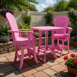 Poly-Luxe Bar Height Bistro Set for 2 with 30" Pedestal Table
