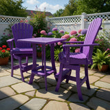 Poly-Luxe Bar Height Bistro Set for 2 with 30" Pedestal Table