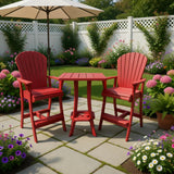 Poly-Luxe Bar Height Bistro Set for 2 with 30" Pedestal Table