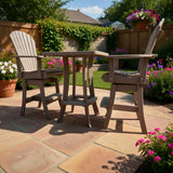 Poly-Luxe Bar Height Bistro Set for 2 with 30" Pedestal Table