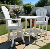 Poly-Luxe Bar Height Bistro Set for 2 with 30" Pedestal Table