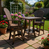 Poly-Luxe Bar Height Bistro Set for 2 with 30" Pedestal Table