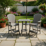 Poly-Luxe Bar Height Bistro Set for 2 with 30" Pedestal Table
