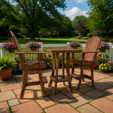 Poly-Luxe Bar Height Bistro Set for 2 with 30" Pedestal Table