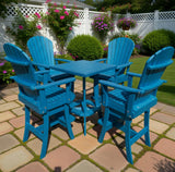 Poly-Luxe Bar Height Bistro Set for 4 with 30" Pedestal Table