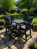 Poly-Luxe Bar Height Bistro Set for 4 with 30" Pedestal Table