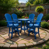 Poly-Luxe Bar Height Bistro Set for 4 with 30" Pedestal Table