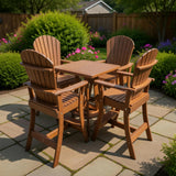 Poly-Luxe Bar Height Bistro Set for 4 with 30" Pedestal Table