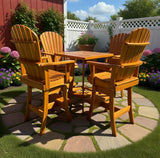 Wooden Bar Height Bistro Set for 4 with 30" Pedestal Table