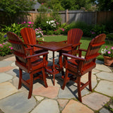 Wooden Bar Height Bistro Set for 4 with 30" Pedestal Table