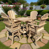 Wooden Bar Height Bistro Set for 4 with 30" Pedestal Table