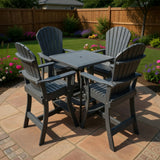 Poly-Luxe Bar Height Bistro Set for 4 with 30" Pedestal Table
