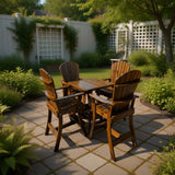 Wooden Bar Height Bistro Set for 4 with 30" Pedestal Table