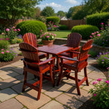 Wooden Bar Height Bistro Set for 4 with 30" Pedestal Table