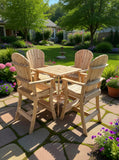 Wooden Bar Height Bistro Set for 4 with 30" Pedestal Table