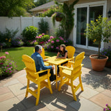 Poly-Luxe Bar Height Bistro Set for 4 with 30" Pedestal Table