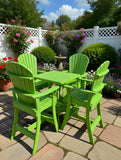 Poly-Luxe Bar Height Bistro Set for 4 with 30" Pedestal Table