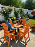 Poly-Luxe Bar Height Bistro Set for 4 with 30" Pedestal Table