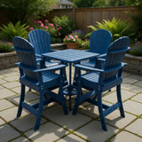 Poly-Luxe Bar Height Bistro Set for 4 with 30" Pedestal Table