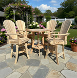 Wooden Bar Height Bistro Set for 4 with 30" Pedestal Table