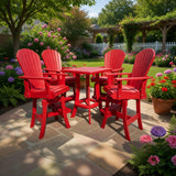 Poly-Luxe Bar Height Bistro Set for 4 with 30" Pedestal Table