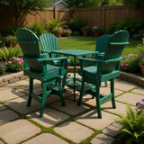 Poly-Luxe Bar Height Bistro Set for 4 with 30" Pedestal Table