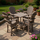 Poly-Luxe Bar Height Bistro Set for 4 with 30" Pedestal Table