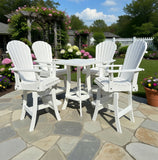Poly-Luxe Bar Height Bistro Set for 4 with 30" Pedestal Table
