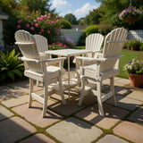 Poly-Luxe Bar Height Bistro Set for 4 with 30" Pedestal Table