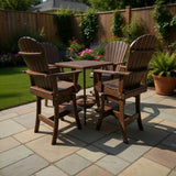 Poly-Luxe Bar Height Bistro Set for 4 with 30" Pedestal Table